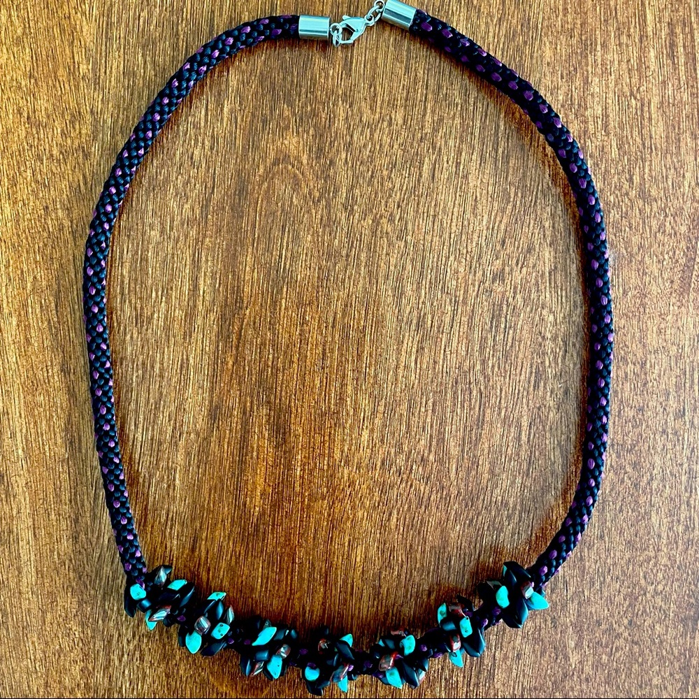 Woven beaded necklace